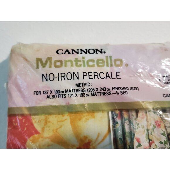 Cannon Monticello Full Flat Sheet in the Monet Bouquet Pattern # 649, NOS - Picture 7 of 8